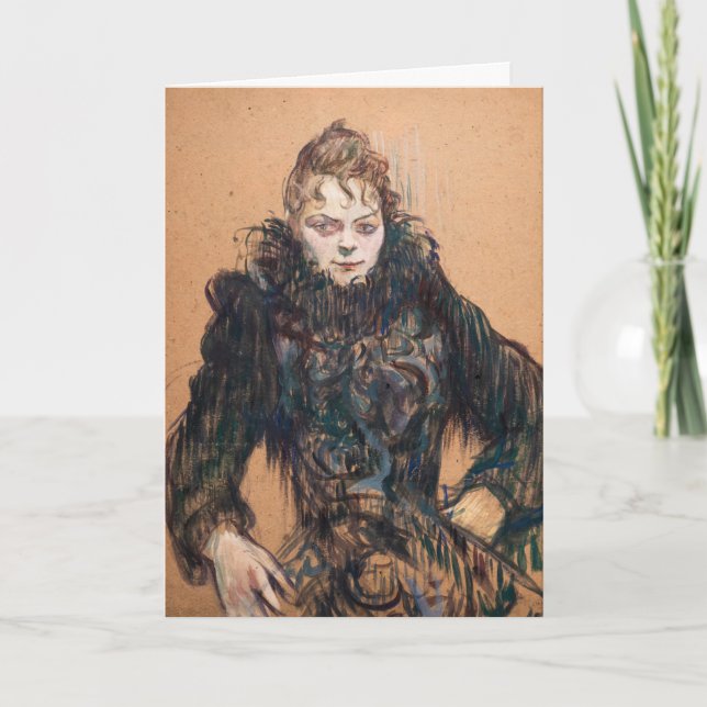 Carte Toulouse-Lautrec - Femme avec un Boa Noir (Devant)