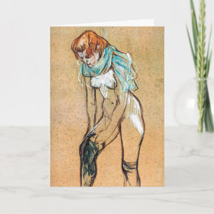 Carte Toulouse-Lautrec - Femme relevant ses bas