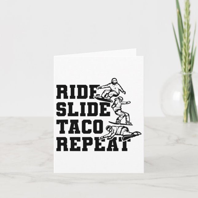 Carte Tour Diapositive Taco Répéter Snowboarder Snowboar (Devant)