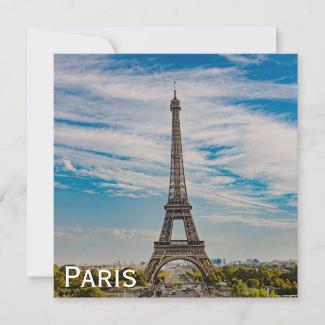Carte Tour Eiffel à Paris (Devant)