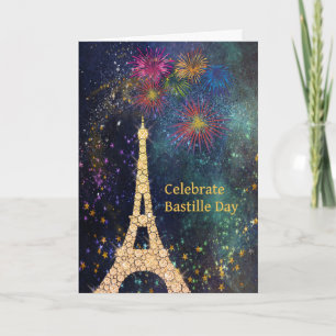 Carte Tour Eiffel, Feu d'artifice, Etoiles