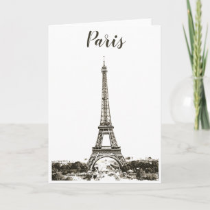 Carte Tour Eiffel noir et blanc