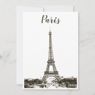 Carte Tour Eiffel noir et blanc