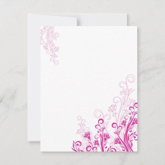 Carte Tourbillon floral rose (vierge) (Devant)