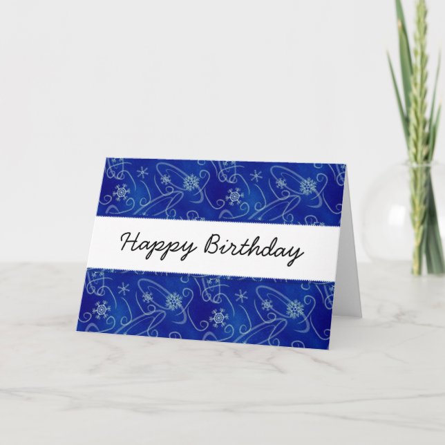 Carte Tourbillons d'hiver et flocons de neige Bonne cart (Devant)