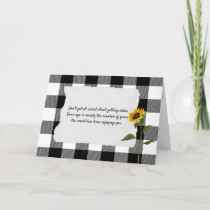 Carte tournesol à l'anniversaire de platine noir et blan