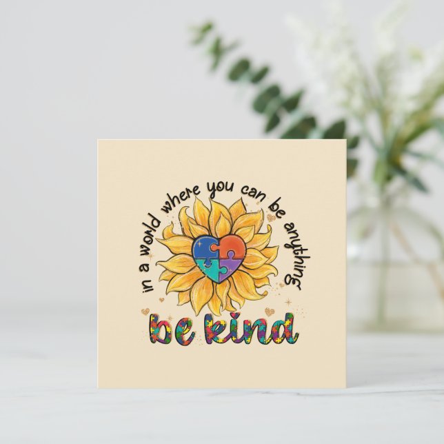 Carte Tournesol autiste (Debout devant)