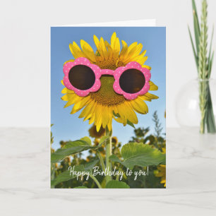 Carte Tournesol avec des lunettes de soleil pour