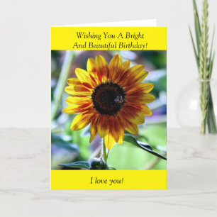 Carte Tournesol brillant - Photographie florale