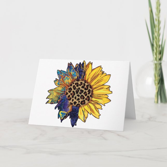Carte Tournesol coloré Blank  (Devant)