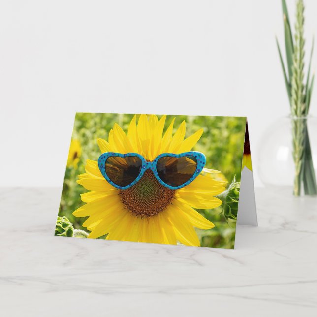 Carte Tournesol d'anniversaire (Devant)