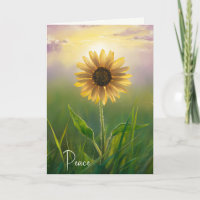 Tournesol De Paix Sympathique Dans La prairie Vert