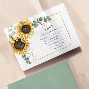 Carte Tournesol Eucalyptus Verdure or botanique RSVP