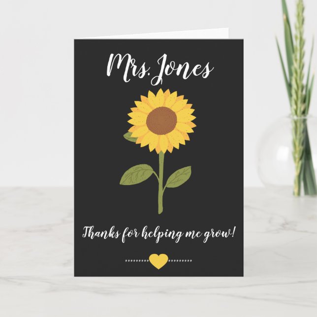 Carte Tournesol jaune aidant à grandir (Devant)