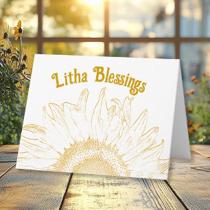Carte Tournesol Jaune Graphique Litha Solstice d'Été