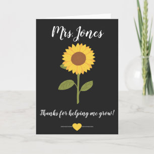 Carte Tournesol jaune m'aidant à grandir