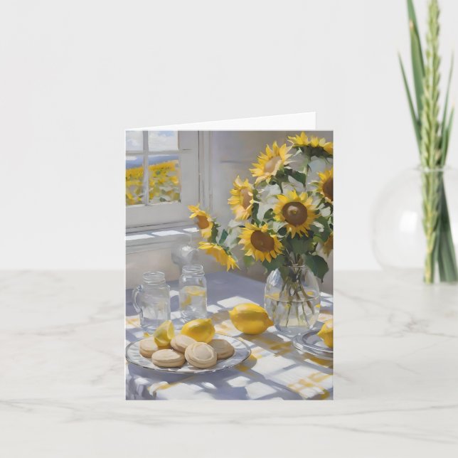 Carte Tournesol & Lemonade Été - Aquarelles (Devant)