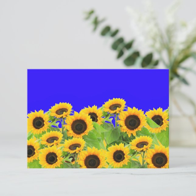 Carte tournesol Ukraine Drapeaux couleurs soutien  (Debout devant)