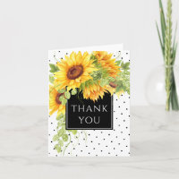 Tournesols chics rustiques et Merci de points