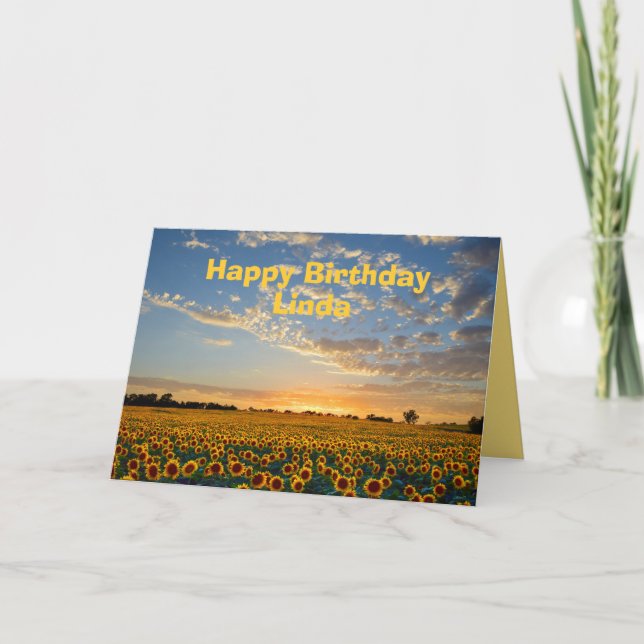 Carte Tournesols de joyeux anniversaire de Linda au (Devant)