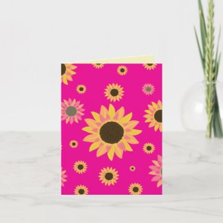 Carte Tournesols en rose