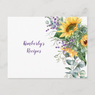 Carte Tournesols, Eucalyptus et Lavande Recette Florale