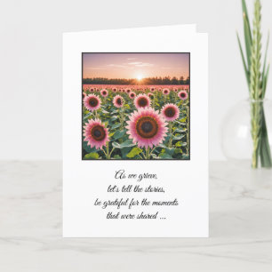 Carte Tournesols roses pour la sympathie
