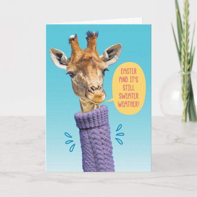 Carte Tourtleneck Sweater Giraffe-Pâques Sweer Météo (Devant)