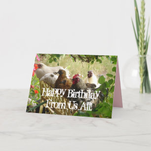 Carte Tous les Anniversaires des poulets de coq