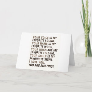 CARTE TOUS LES REASONS **I LOVE YOU WITH ALL MY HEART**