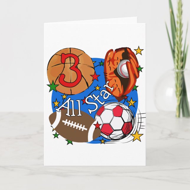 Carte Tous les sports Star 3e Anniversaire Tshirts et ca (Devant)
