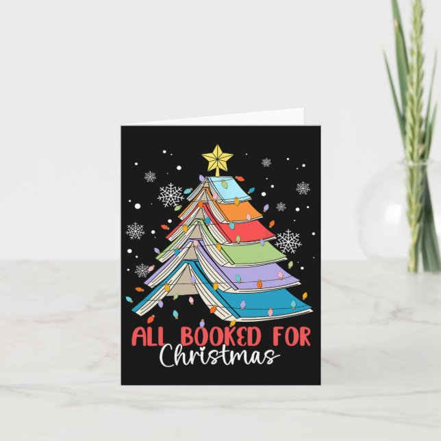 Carte Tous Réservés Pour Noël Livre Arbre de Noël Lumièr (Devant)