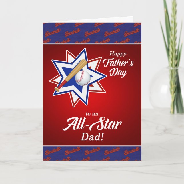 Carte Tous Star Papa Baseball Sports Fête des pères à th (Devant)