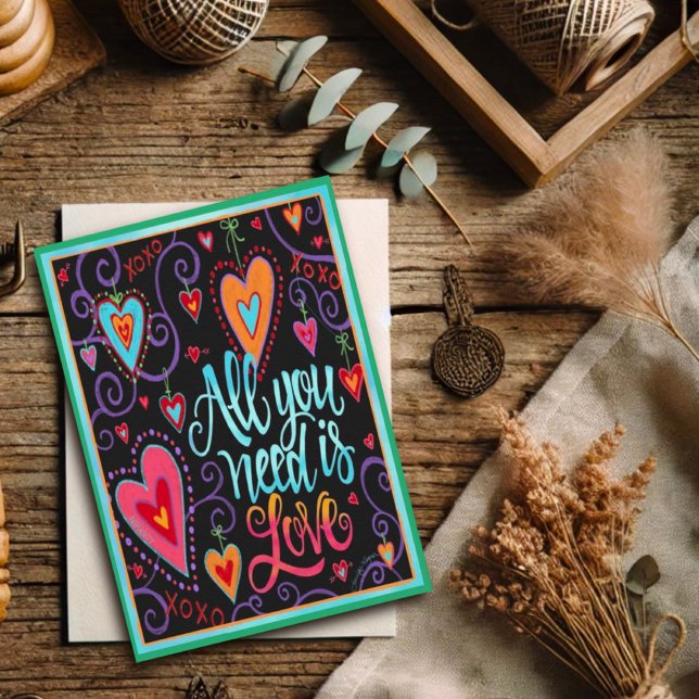 Carte Tout ce dont vous avez besoin est l'amour Fun Sain (Créateur téléchargé)
