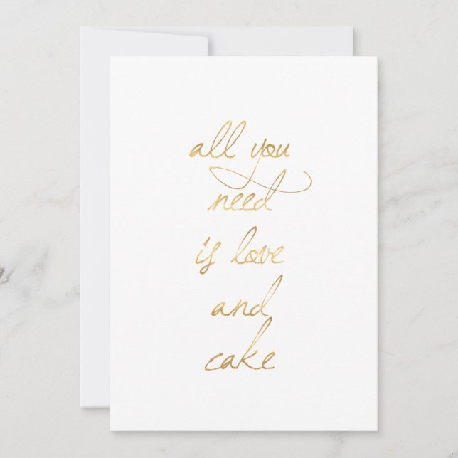 Carte Tout Ce Dont Vous Avez Besoin Est Love & Cake (Devant)