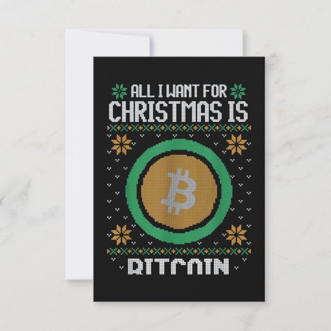 Carte Tout Ce Que Je Veux Pour Noël Est Bitcoin BTC (Devant)