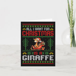 Carte Tout Ce Que Je Veux Pour Noël Est Une Girafe - Mau