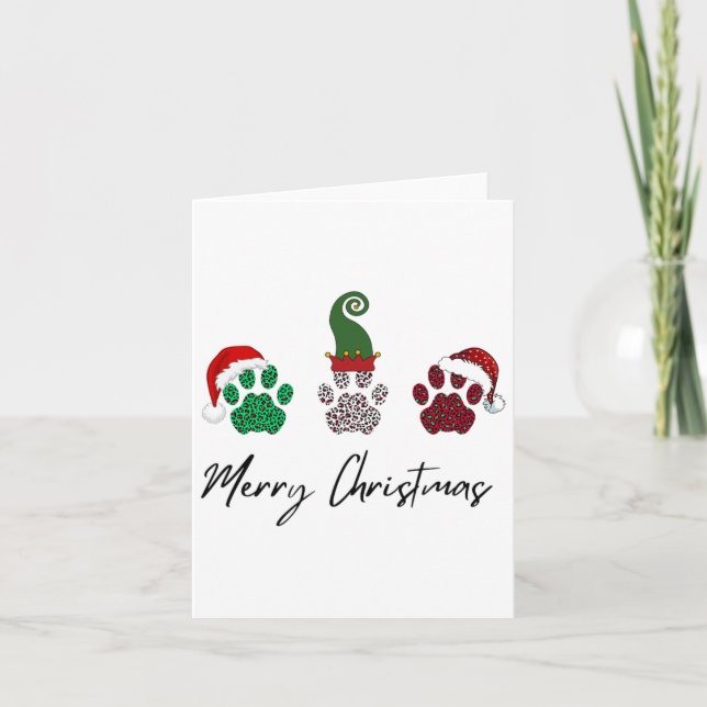 Carte Tout italien Greyhound Joyeux Noël Paw P (Devant)