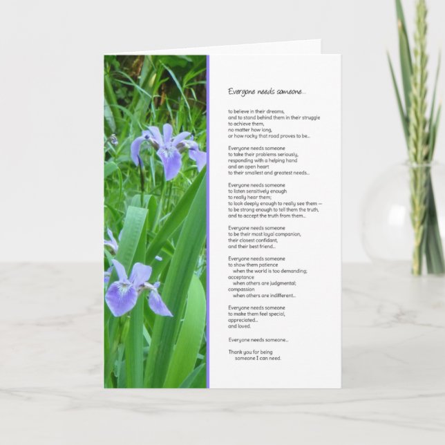 Carte Tout Le Monde A Besoin De Quelqu'Un...Amitié (Devant)