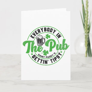 Carte Tout le monde au pub devient ivre Drôle St Patrick