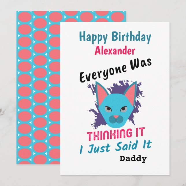 Carte Tout Le Monde Pensait Que C'Était Heureux Annivers (Devant / Derrière)