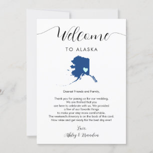 Carte Toute couleur Alaska Mariage Bienvenue lettre Itin