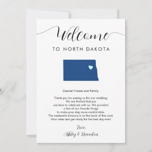 Carte Toute couleur North Dakota Mariage Bienvenue Itiné