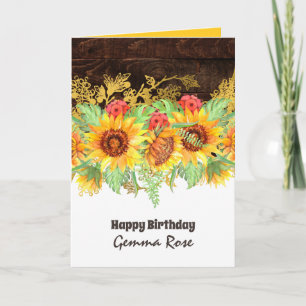 Carte TOUTE OCCASION Fleurs de soleil rustiques