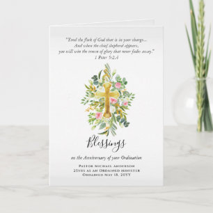 Carte TOUTE ORDINATION ANNIVERSAIRE Prêtre Pasteur Minis