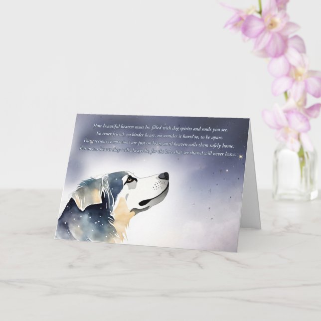 Carte Toute race Chien Sympathy Loss Memorial (Orchidée)