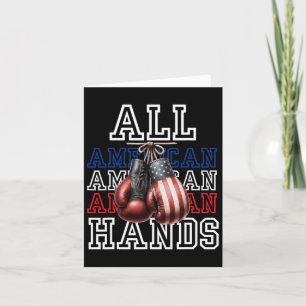 Carte Toutes les mains américaines Usa Drapeau Boxe Gant