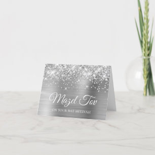 Carte Tov de Mazel pour huile d'argent Glittery sur votr