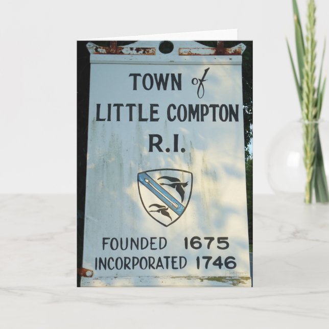 Carte Town Little Compton, RI - Fondé en 1675 panneau en (Devant)