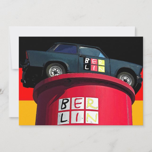 Carte Trabant Car, Drapeau Allemand, Logo Berlin (Devant)